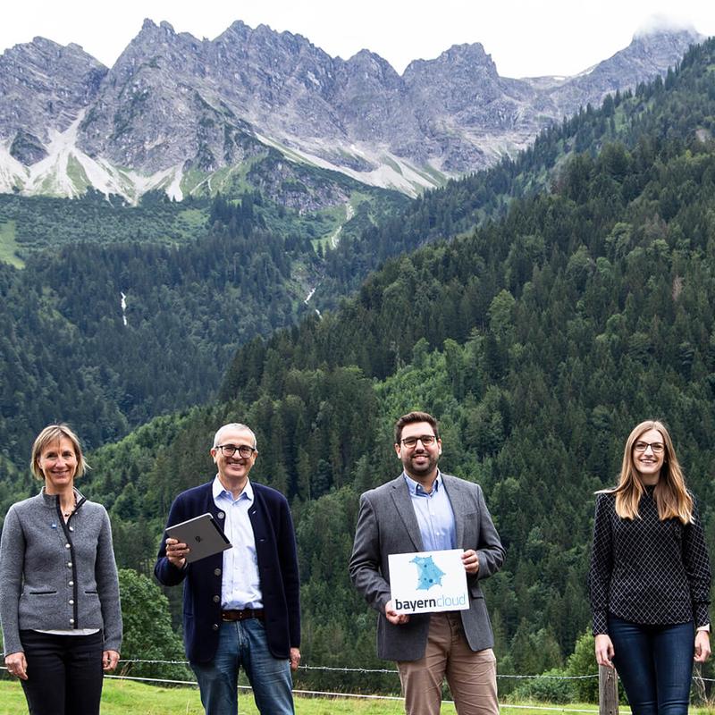 Simone Zehnpfennig (Allgäu GmbH), Dr. Harald Rueß und Norman Schaffer (fortiss GmbH), Sandra Anger (Hochschule Kempten)