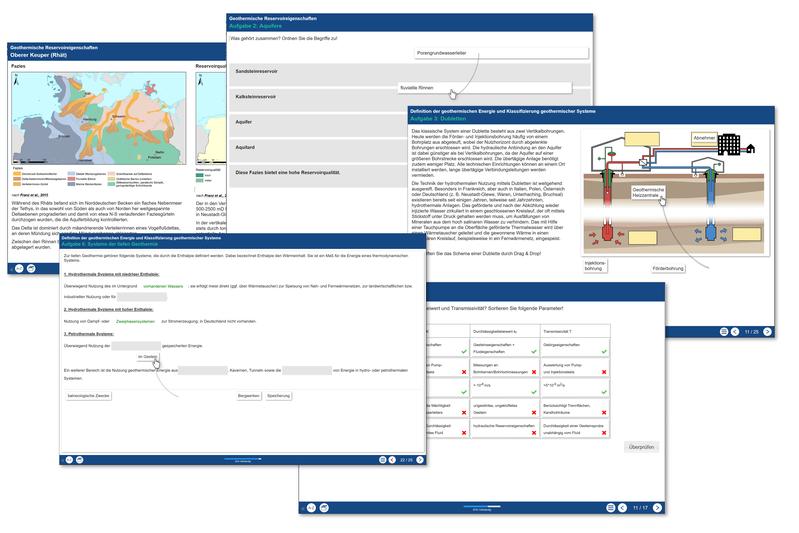 Screenshot-Collage aus dem E-Learning
