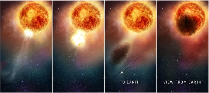 Artist’s impression of the red supergiant star Betelgeuse. 