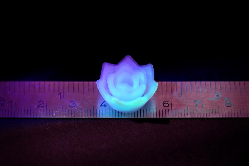 Um zu zeigen, dass sich feine Aerogel-Strukturen im 3D-Druck fertigen lassen, druckten die Forscher eine Lotusblüte aus Aerogel.