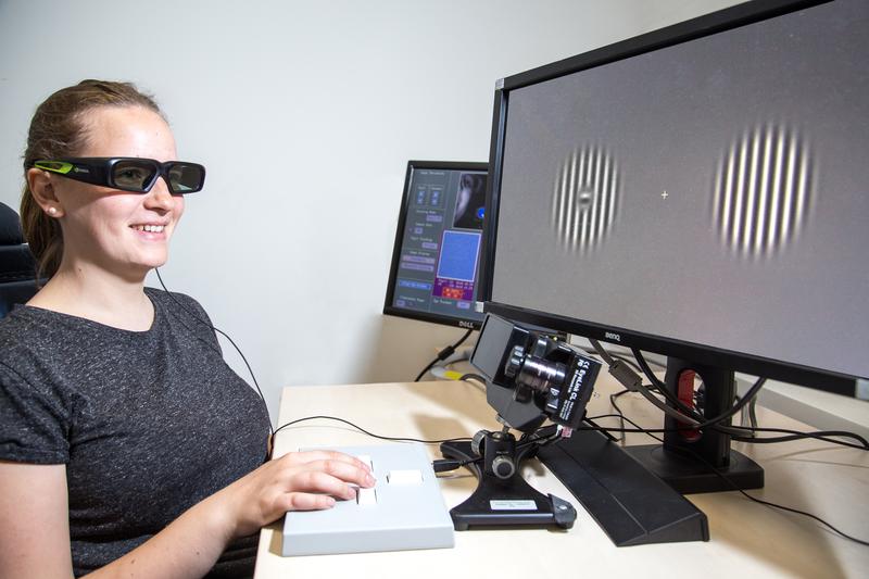 Blickbewegungsmessung in einer Studie mit dem blinden Fleck.
