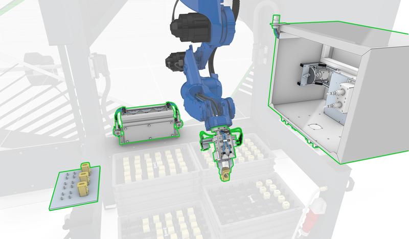 Einsatz des »Robo Operators« an einer Werkzeugmaschine (Simulation)