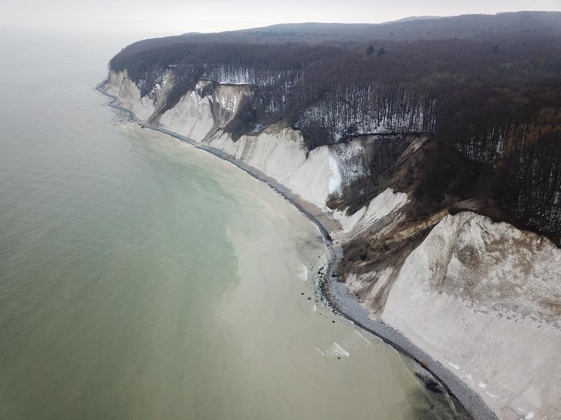 The chalk cliff of Jasmund at the coast of Rügen.