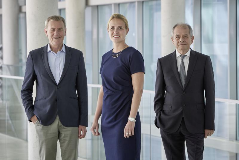 Die neue Geschäftsführung der Jacobs University (v.l.n.r.): Thomas Auf der Heyde, Andrea Herzig-Erler und Antonio Loprieno. 