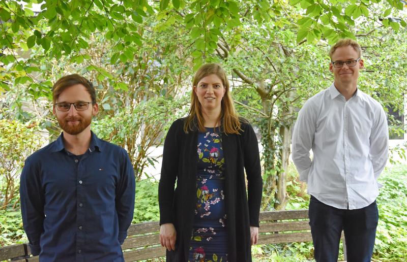 Junior Professor Dr. Anna McConnell together with the PhD students Marc Lehr (left) and Tobias Paschelke (right) has developed several NMR methods to comprehensively analyse the structure of paramagnetic molecules for the first time.