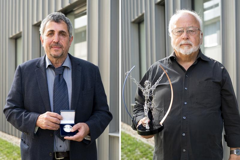 Prof. Dr. Gunther Eggeler (links) und Prof. Dr. Michael Pohl haben zwei herausragende Preise ihrer Fachgesellschaft bekommen.