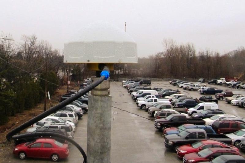 The parking lot at a supermarket in Boston where the measurements were taken. 