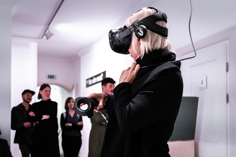 Impression aus der mit einem Gold-Award ausgezeichneten interaktiven VR-Installation zur Ausstellung "Das Bauhaus im Spiegel der Mathildenhöhe".