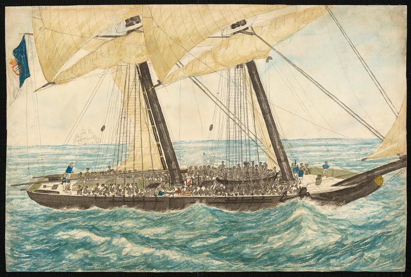 Das Sklavenschiff «Diligenté» mit 600 Sklaven an Bord. 