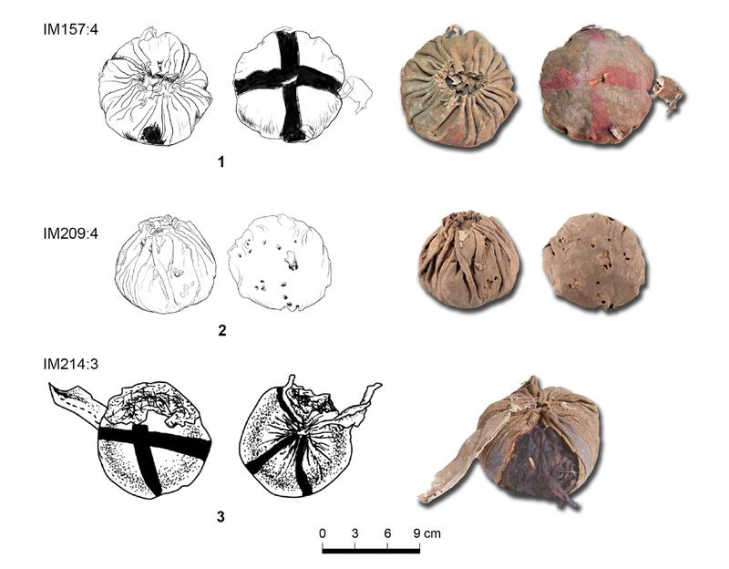 The three leather balls with diameters between 7.4 and 9.2 cm are between 3200 and 2900 years old. (Picture: UZH)