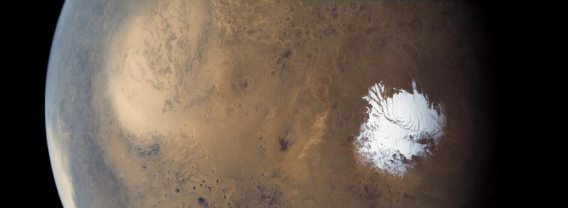 The south polar cap of Mars. 