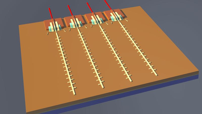 Photonic integrated circuit (PIC) for Terahertz beam steering.