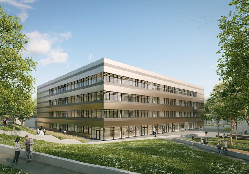 Visualisation of the MPZPM building designed by the architects Fritsch + Tschaidse