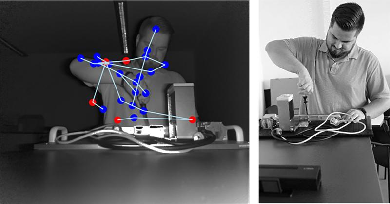 Tiefenkamera bei der Erfassung körperlicher Fixpunkte zur ergonomischen Bewertung der Montage