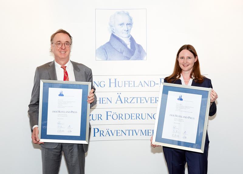 Hufeland-Preisträger des Jahres 2019: Prof. Dr. Gwendolyn Gramer und Prof. Dr. Georg F. Hoffmann, beide Zentrum für Kinder- und Jugendmedizin des Universitätsklinikums Heidelberg 