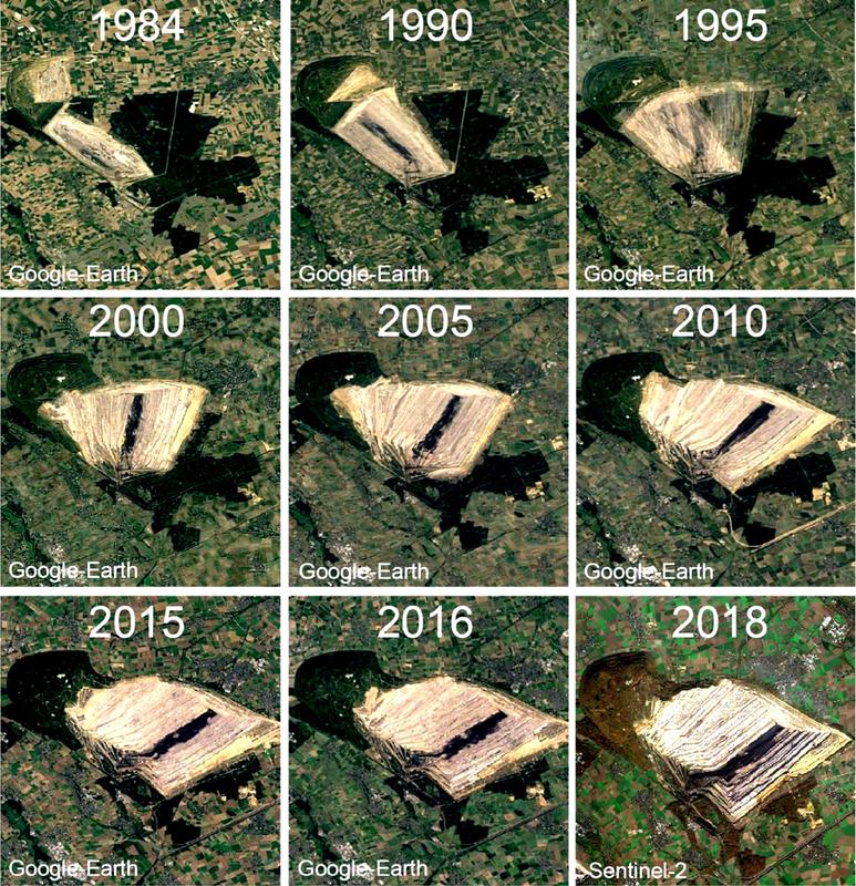 Hambacher Forst: Satellitenbilder zeigen die Entwaldung und die Ausdehnung des Tagebaus