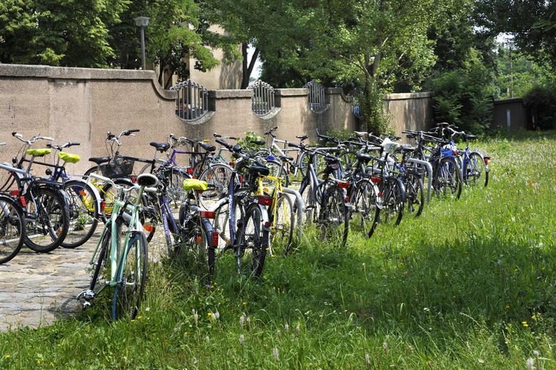 Fahrräder auf dem Campus