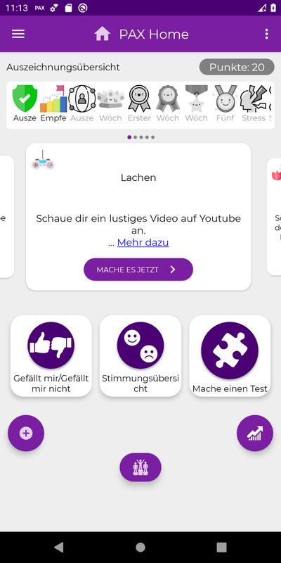 Screenshot PAX-Stressresilienz App