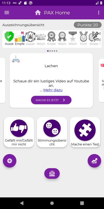 Screenshot PAX-Stressresilienz App