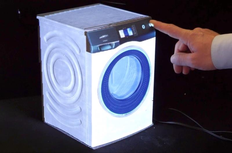 Interaktive Bedienung der Waschmaschine über im 3DDruck verbaute Touch-Sensoren