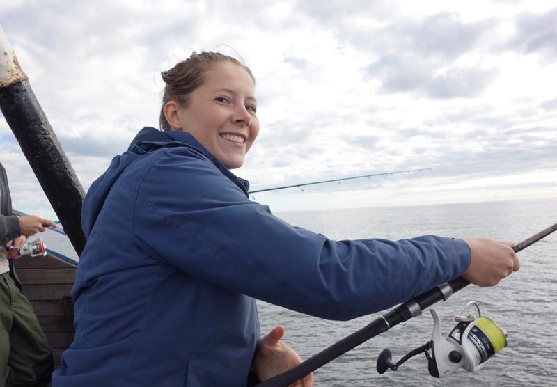 Anglerin auf der Ostsee