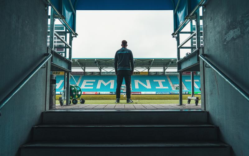 Maximilian Oesterhelweg im Stadion des Chemnitzer FC 