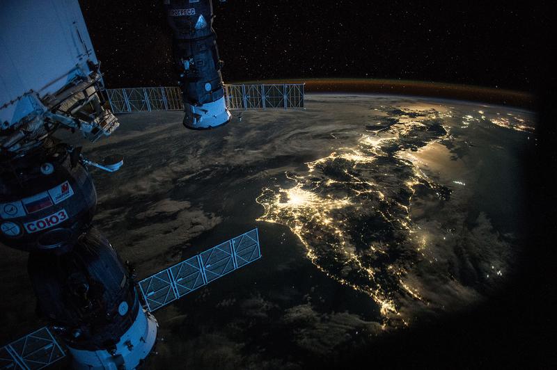 Blick auf die Erde von der ISS