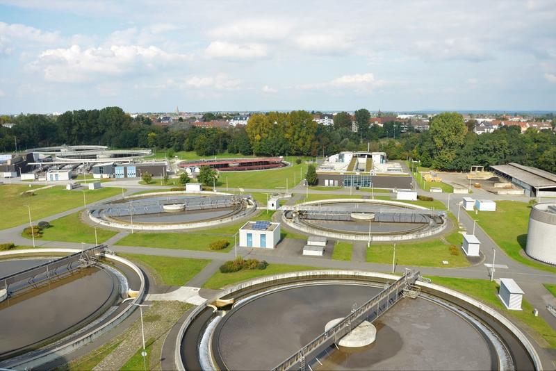 Blick vom Klärwerk 1 auf Nürnberg, wo der Methanisierungsreaktor installiert werden soll.