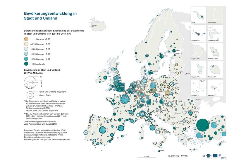 Bevölkerungsentwicklung in Stadt und Umland