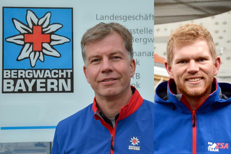 Roland Ampenberger, Vorstand der Stiftung Bergwacht (links) und Tobias Vogl, Betriebsleiter des Bergwacht-Zentrums für Sicherheit & Ausbildung (rechts)