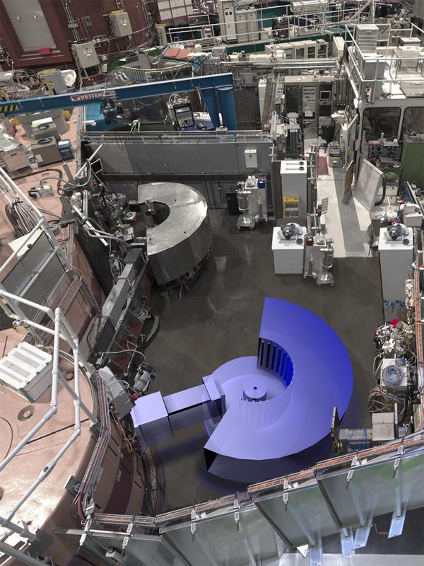 Two structure powder diffractometers next to each other: the high structure powder diffractometer SPODI (above) in the MLZ experimental hall will be neighbouring FIREPOD.