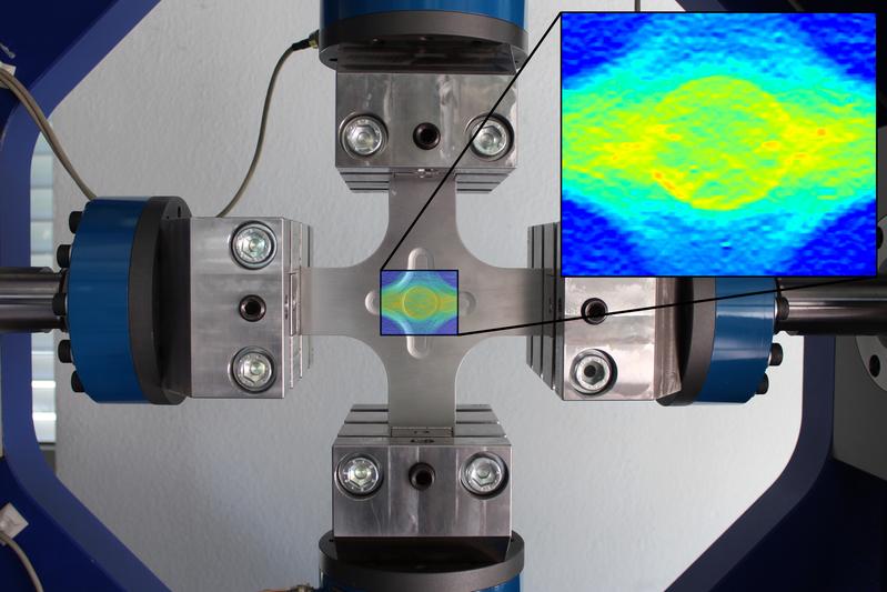 Titelfoto 10. LLC: Biaxialversuch mit kreuzförmiger Magnesiumprobe