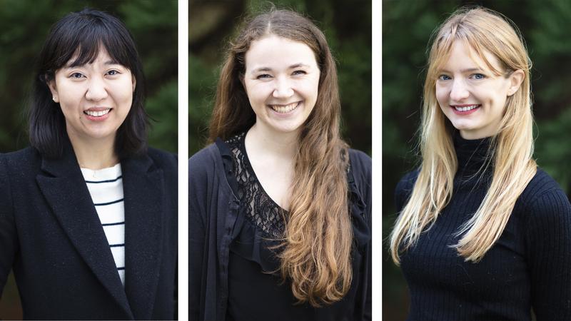 Three of the authors of the study about maize in The Plant Cell from Prof. Dr. Wolf B. Frommer’s working group (from left to right): Dr. Ji-Yun Kim, Nora Zöllner, Margaret Bezrutczyk.