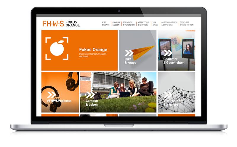 Startseite des Online-Hochschulmagazins „Fokus Orange"