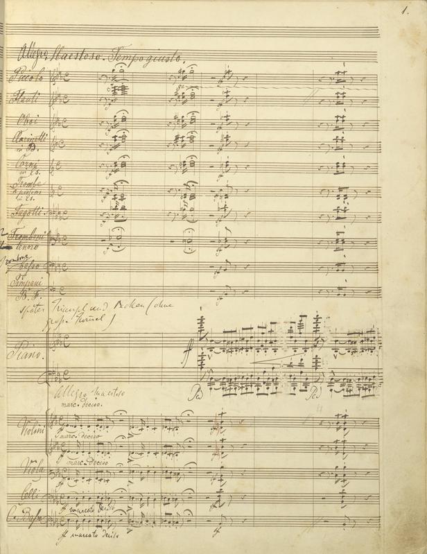 Franz Liszt, Partiturabschrift des 1. Klavierkonzerts Es-Dur