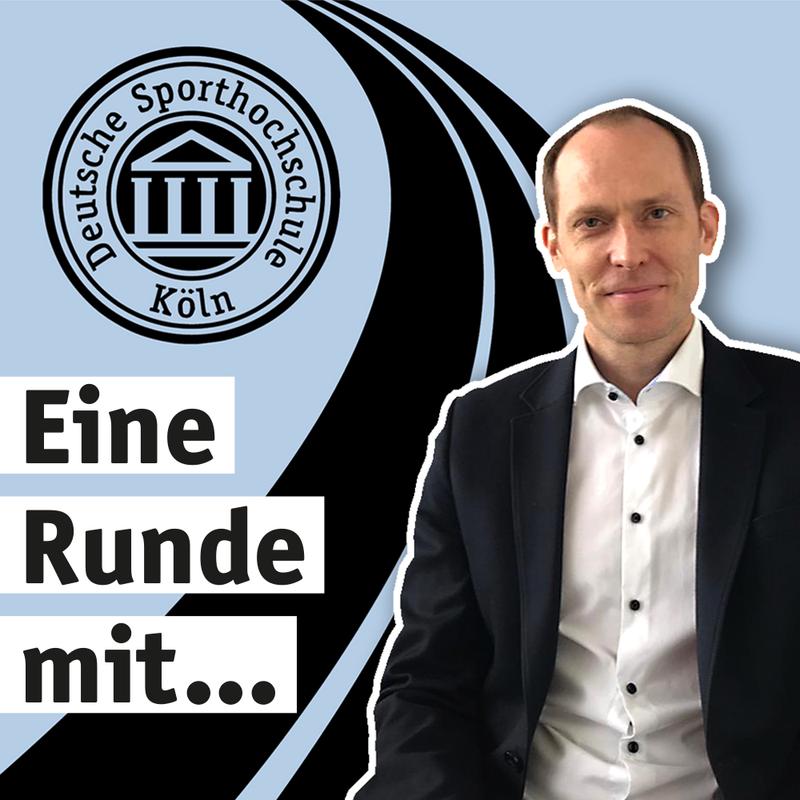 Podcast-Logo und Interviewgast Prof. Mario Thevis