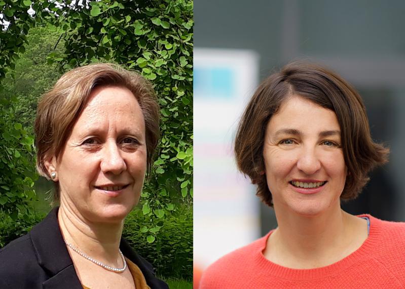 Dr. Silke Betscher (links im Bild) und Prof. Dr. Christiane Falge (rechts im Bild) haben den Preis für gute Lehre als Team erhalten.