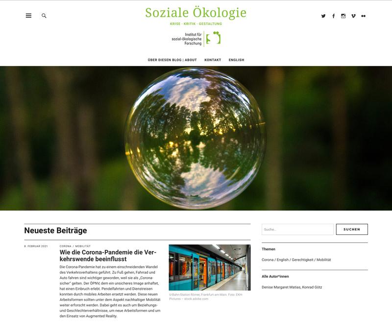 ISOE-Blog zur Sozialen Ökologie gestartet