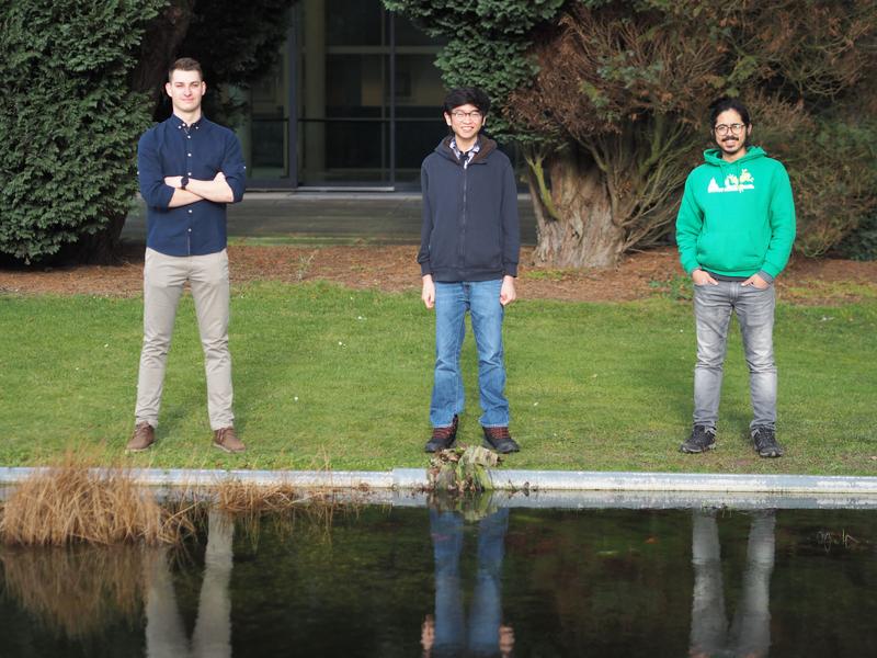 They secured first place for Jacobs University at the University Physics Competition (UPC; from left): Fahrudin Delic, Carmelo Ortiz, Bibek Bhujel. 