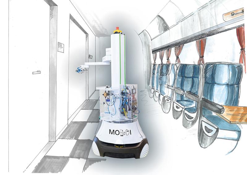 Im Projekt »MobDi« werden Desinfektionsroboter sowohl für den Einsatz in Gebäuden als auch in Verkehrsmitteln entwickelt.  