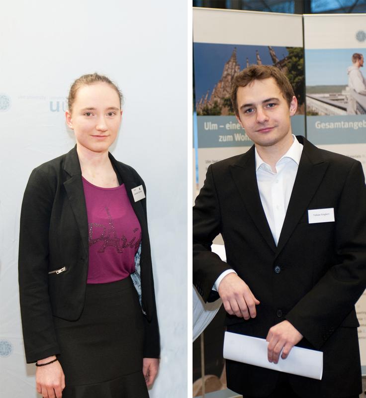 Jeanette Schnopp und Dr. Tobias Englert (v.l.) profitierten während ihres Studiums an der Uni Ulm von der Förderung durch ein Deutschlandstipendium 
