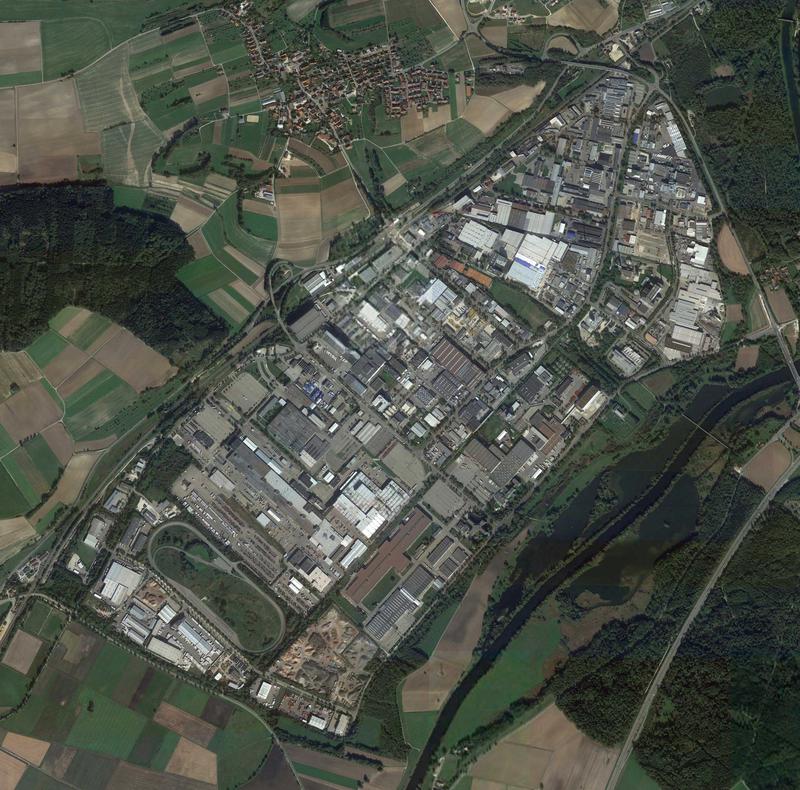 Luftaufnahme des Industriegebiets Donautal