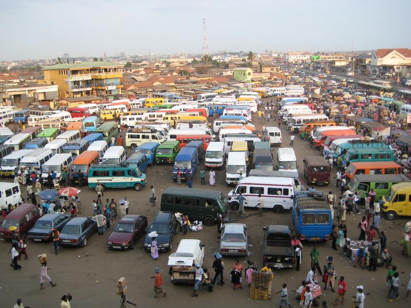 Bus station in the south of Ghana. 