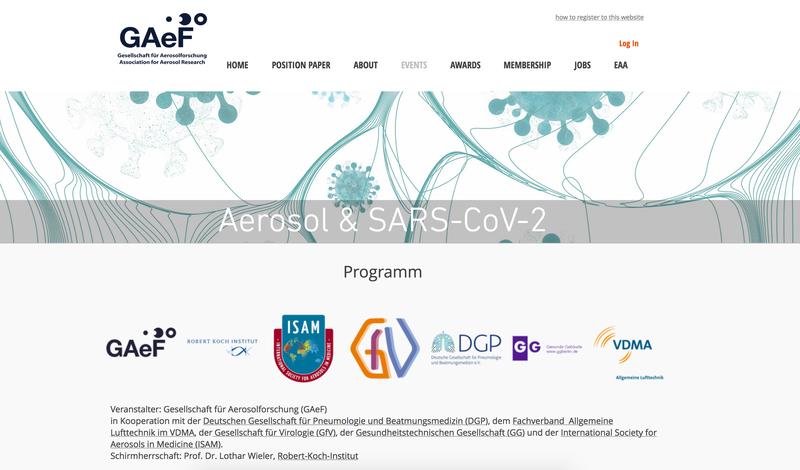 Workshop „Aerosol & SARS-CoV-2“ am 17. März 2021