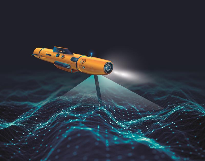 DeeperSense enables seabed mapping by an AUV based on acoustic data only