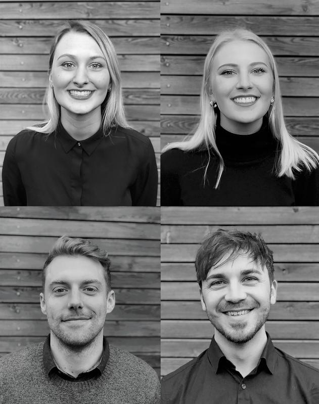 (von links oben): Lena Frommer, Anna Frommer, Lucas Jacobs und Dr. Jan-David Liebe sind das Team von InnGo. 