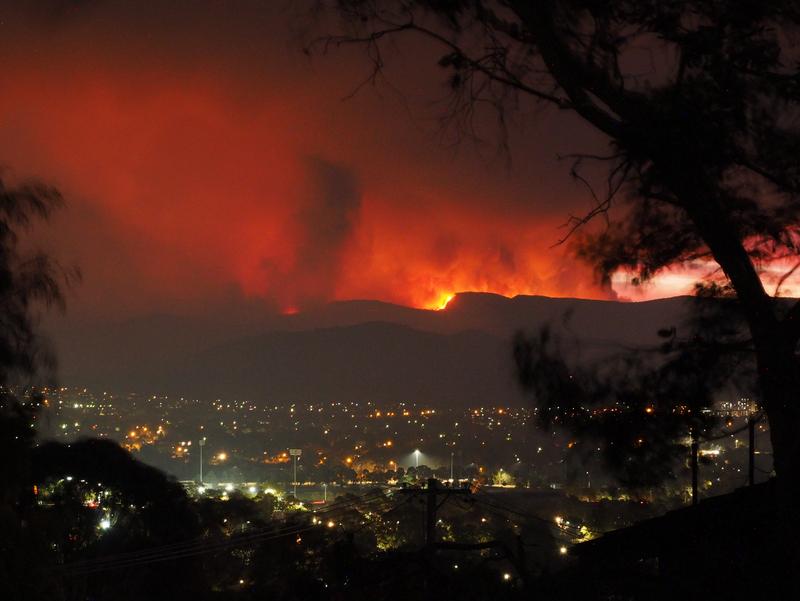 Waldbrand im Orroral Valley im Süden von Canberra im Januar 2020