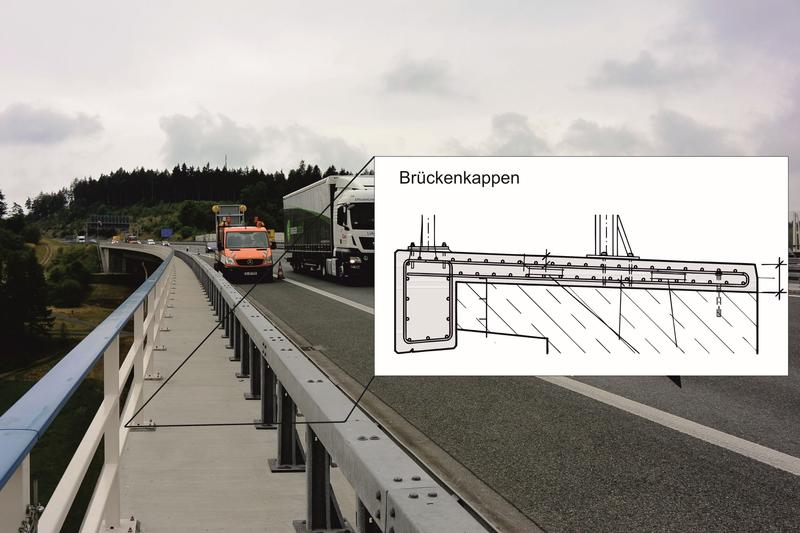 Brückenkappe an einer Autobahn 