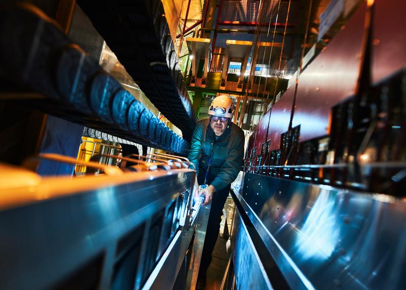 Opening of the LHCb detector to install an upgrade.