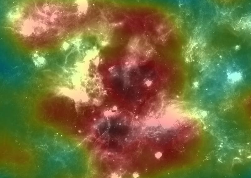 Infrared map from the Cocoon region overlaid with gamma-ray significance map from HAWC.